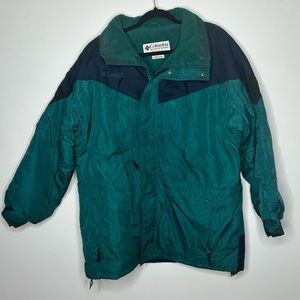 Vintage Columbia winter ski jacket green and blue men’s large